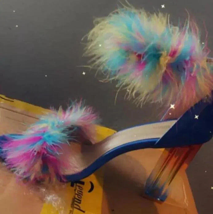 Women's Rainbow Crystal Stiletto Sandals  Pre2brand
