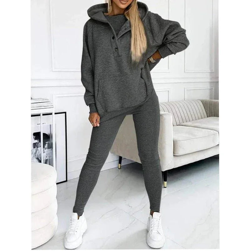 Women'S Solid Color Vest Hoodie And Pants Set  Pre2brand