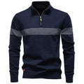 Mens Casual Half-Collar Zip-Up Sweater Top  Pre2brand
