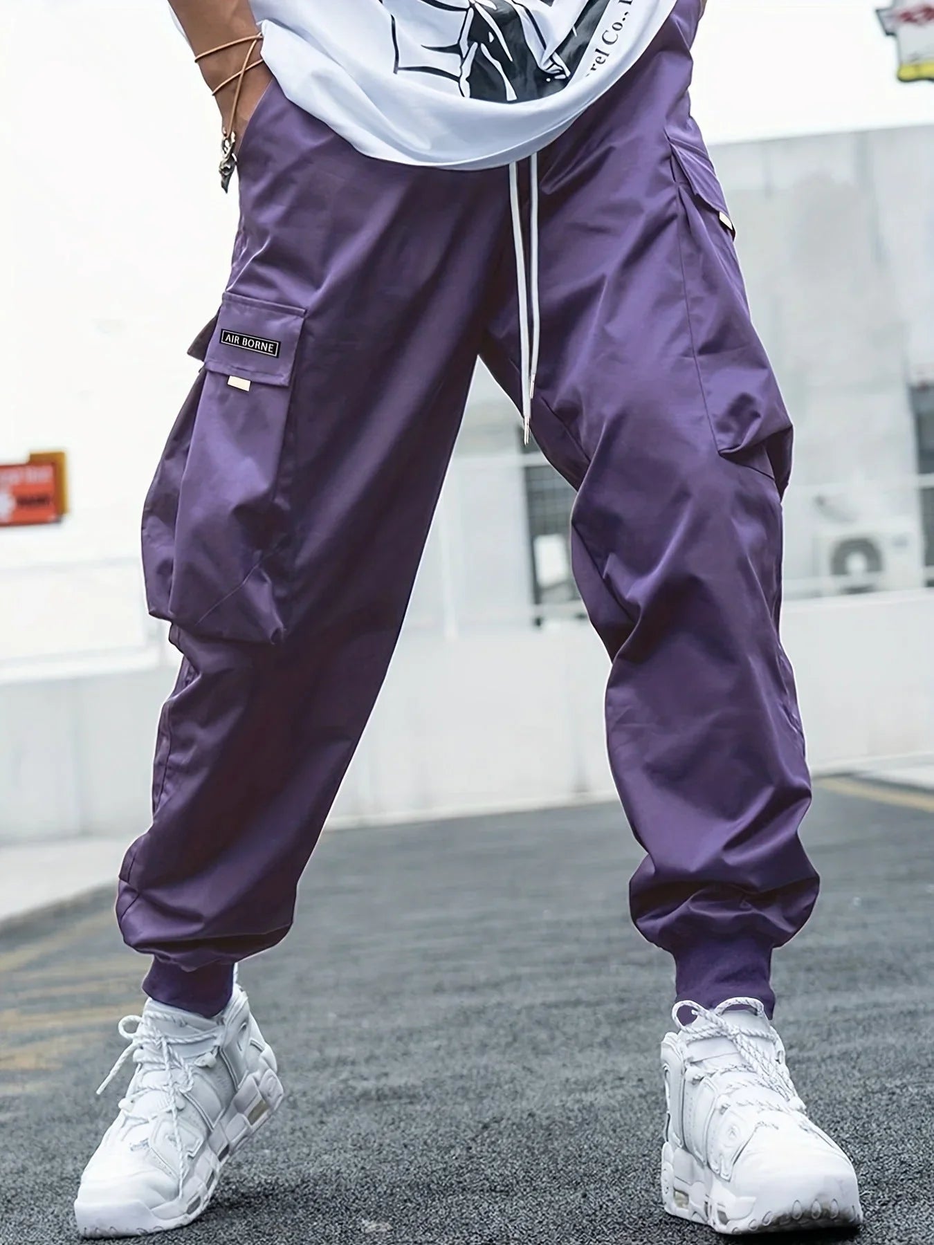Men’S Multi-Pocket Cargo Pants – Drawstring Streetwear Trousers  Pre2brand