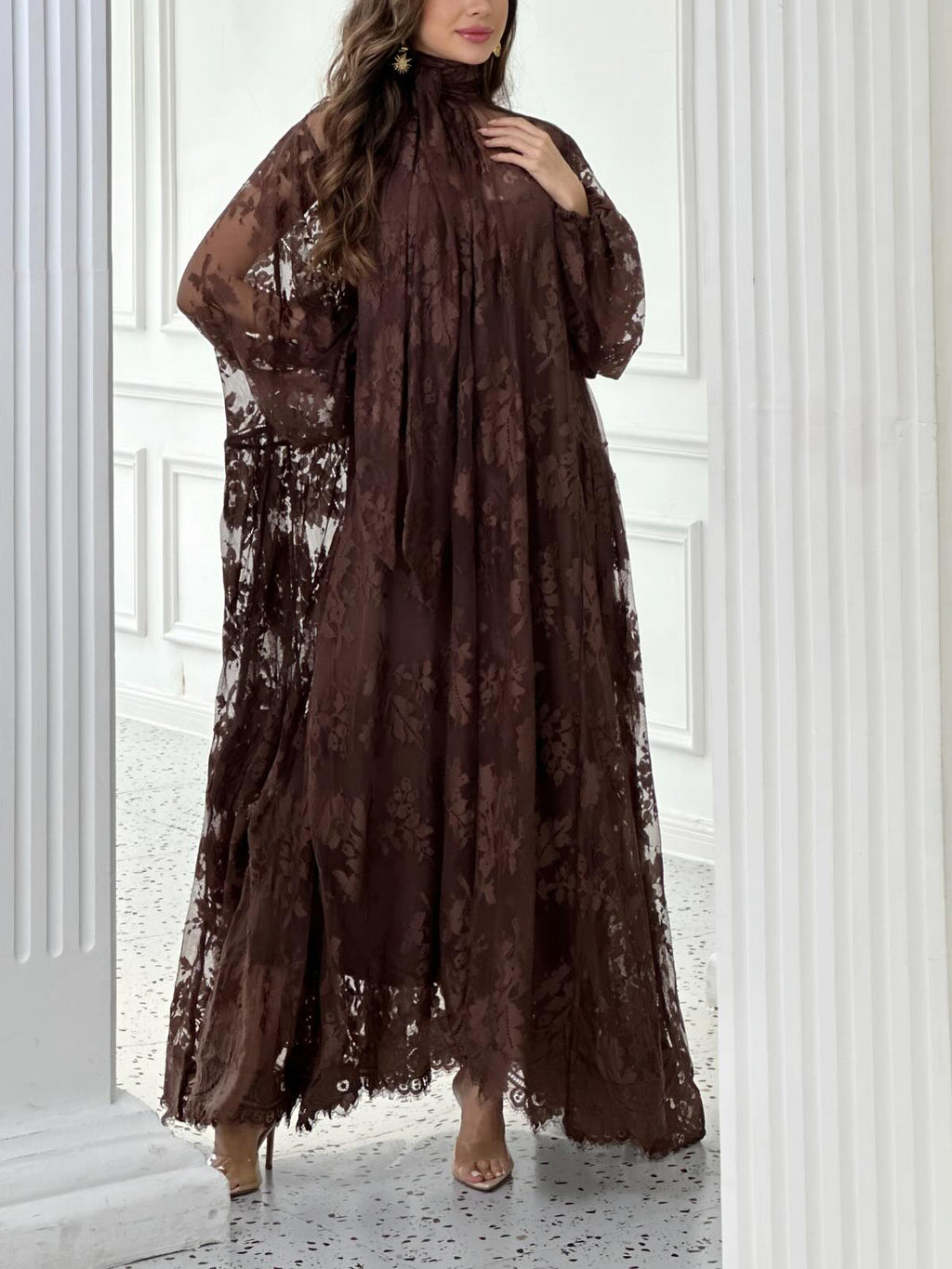 Lace Tie Double Layer Swing Dress – image 4 of 4