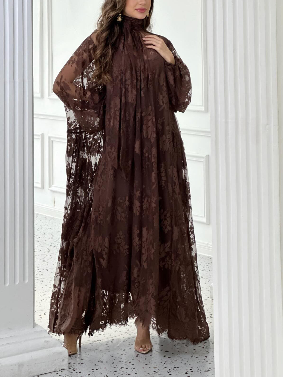 Lace Tie Double Layer Swing Dress – image 4 of 4
