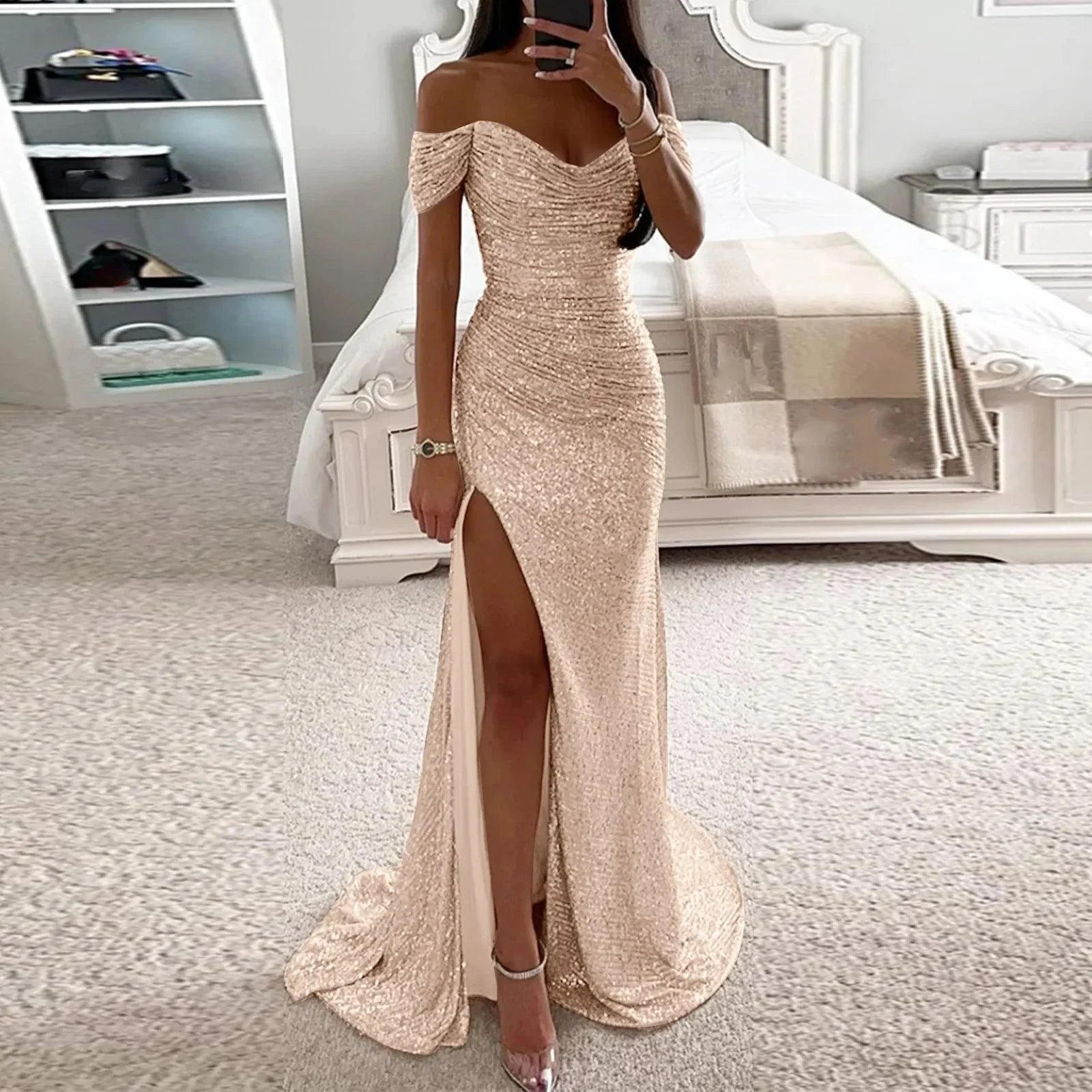 Women's Sparkling Slit Dress  Pre2brand