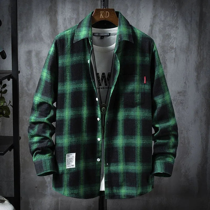 Plaid Shirt Jacket Men'S Shirt Long Sleeve Casual  Pre2brand