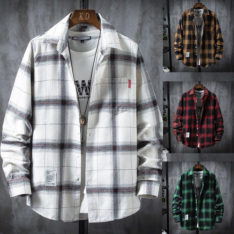 Plaid Shirt Jacket Men'S Shirt Long Sleeve Casual  Pre2brand