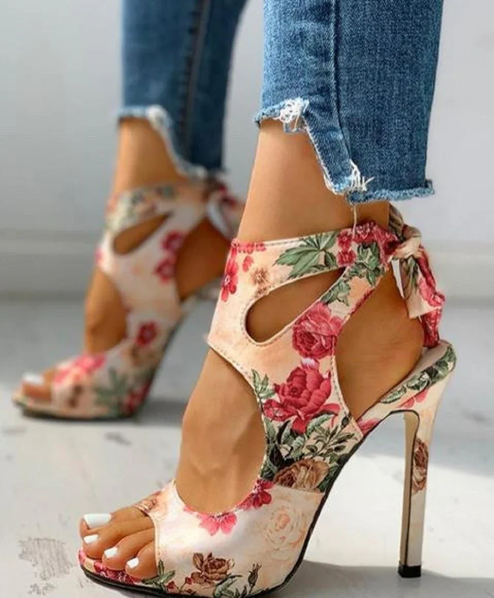 Women's Flower Stiletto Sandals (Plus Size)  Pre2brand