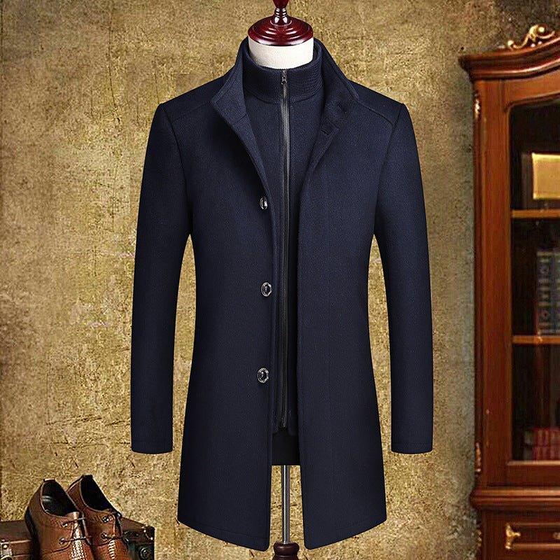 Men's Mid-Length Wool Coat With Vest Liner  Pre2brand
