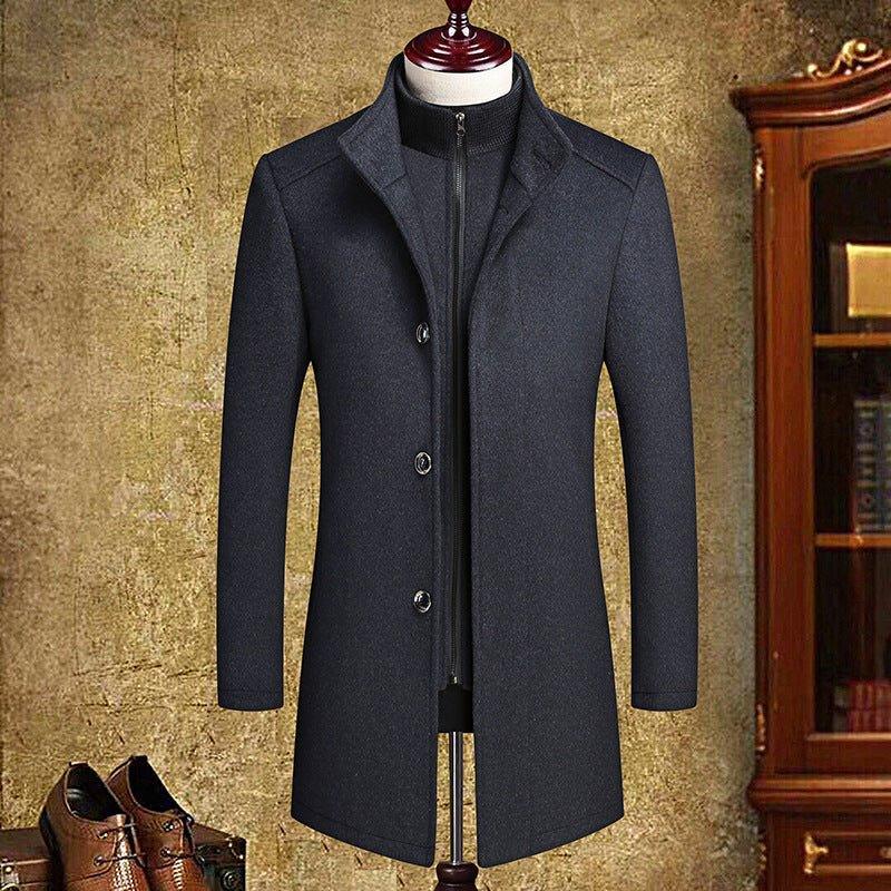 Men's Mid-Length Wool Coat With Vest Liner  Pre2brand