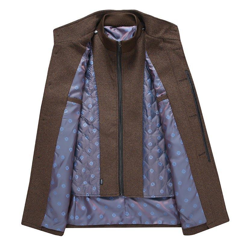 Men's Mid-Length Wool Coat With Vest Liner  Pre2brand