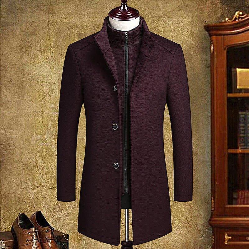 Men's Mid-Length Wool Coat With Vest Liner  Pre2brand
