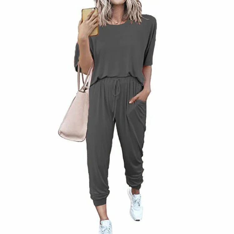 Loose Solid Color Sleeveless Casual Suit  Pre2brand