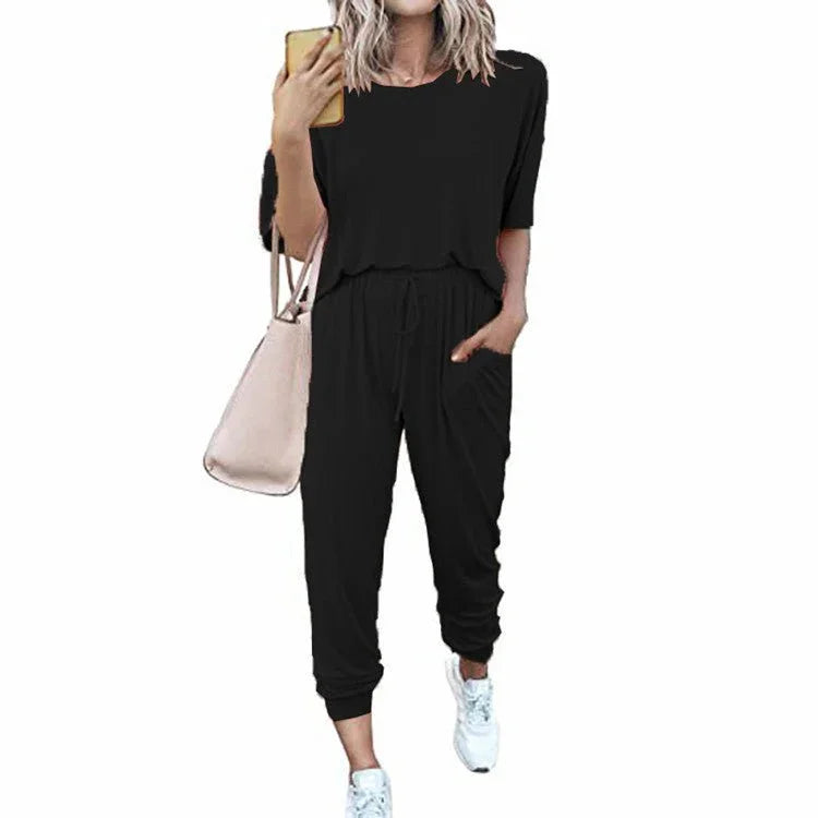 Loose Solid Color Sleeveless Casual Suit  Pre2brand