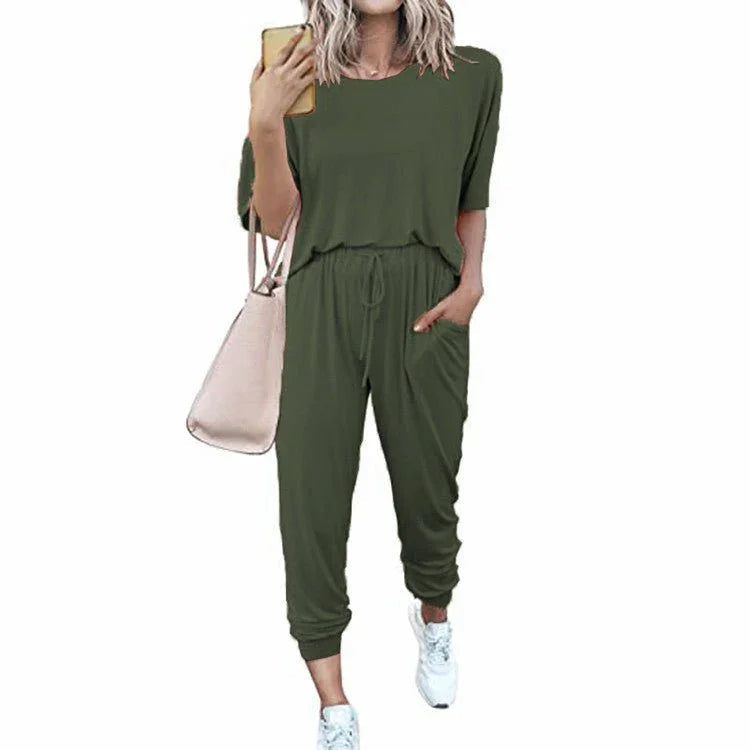 Loose Solid Color Sleeveless Casual Suit  Pre2brand
