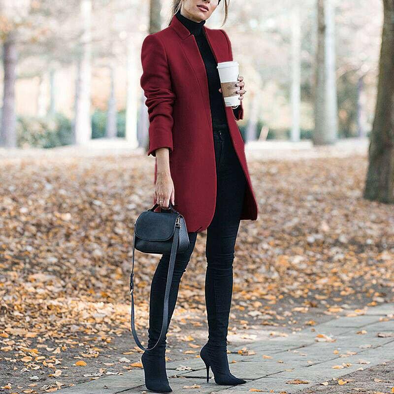Women's Stand-Up Collar Wool Blazer  Pre2brand