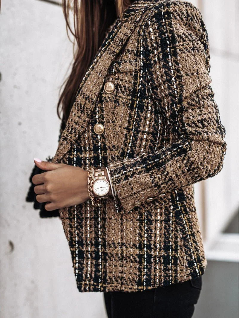 Women's Slim Fit Plaid Blazer  Pre2brand