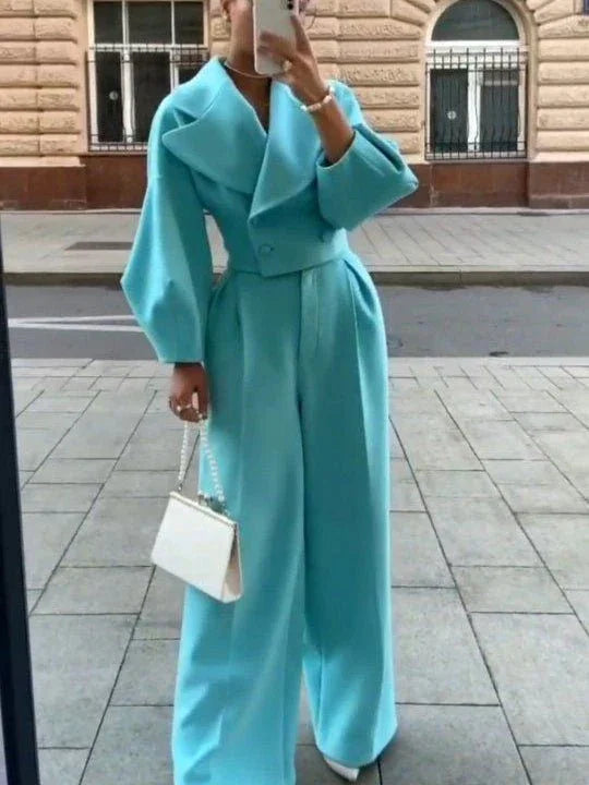 Women's Lapel Jacket & High-Waist Pants Suit  Pre2brand