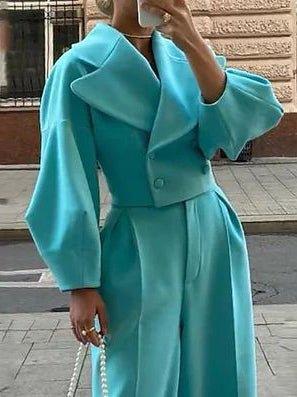 Women's Lapel Jacket & High-Waist Pants Suit  Pre2brand