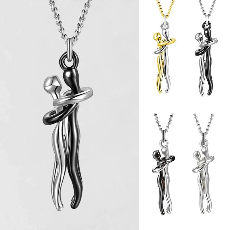 Unisex Love Hug Couple Clavicle Chain Necklace  Pre2brand