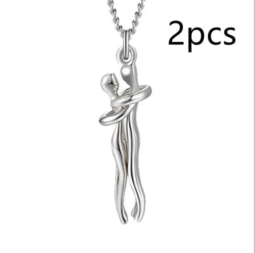 Unisex Love Hug Couple Clavicle Chain Necklace  Pre2brand