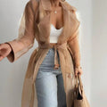 Women's Sheer Cardigan With Belt  Pre2brand