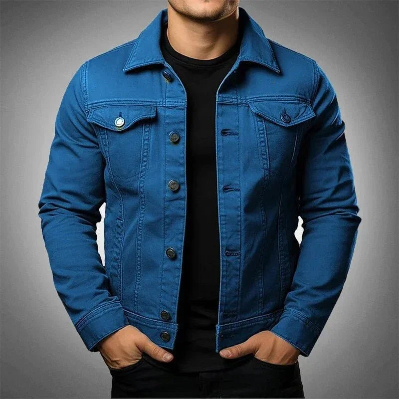 Men'S Jacket Denim Coat Tooling Solid Color Thick Coat  Pre2brand