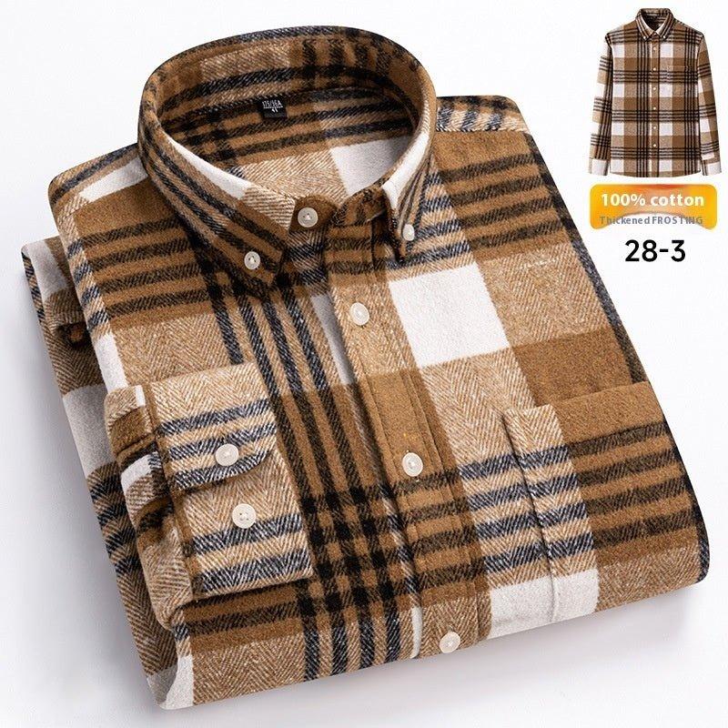Retro Plaid Long Sleeve Casual Men'S Clothing Shirt  Pre2brand