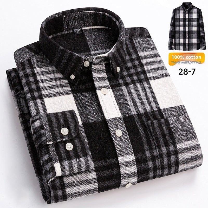 Retro Plaid Long Sleeve Casual Men'S Clothing Shirt  Pre2brand