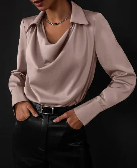 Women's Solid Color Collared Blouse  Pre2brand