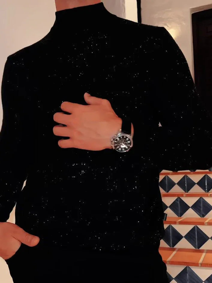 Men's Sequined Long Sleeve Top  Pre2brand