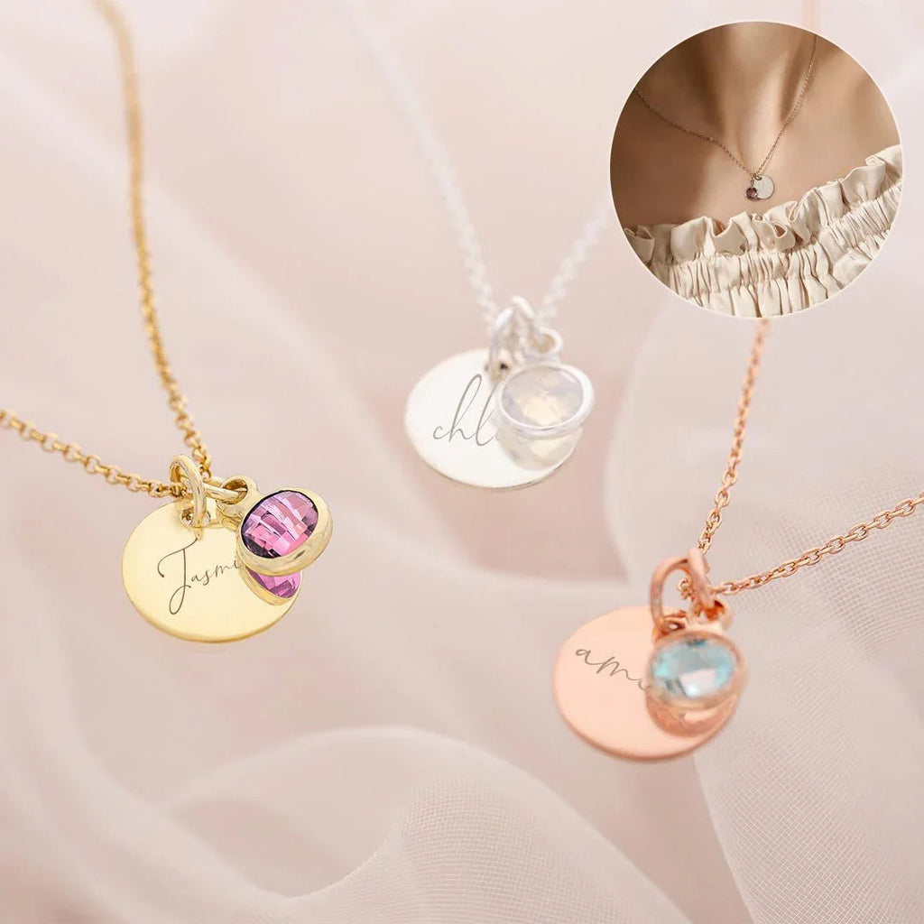 Women's Personalized Name & Birthstone Necklace  Pre2brand