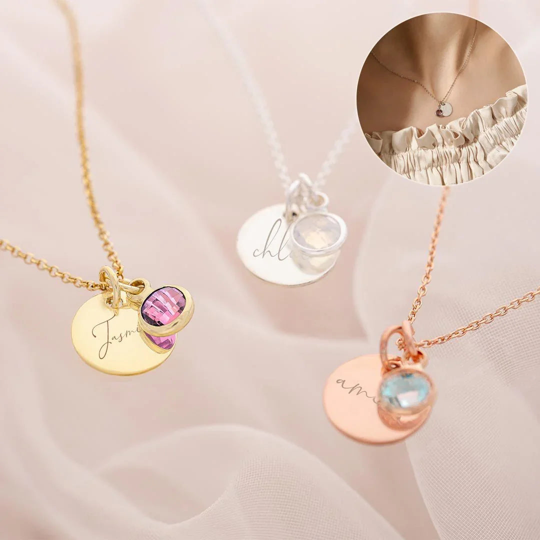 Women's Personalized Name & Birthstone Necklace  Pre2brand