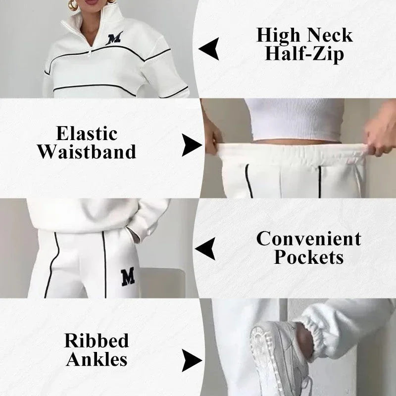Womens 2 Piece Outfits Lounge Hoodless Pullover Sweatshirt Sweatsuit Sets Sweatshirt Baggy Fashion Sweatpants With Pockets  Pre2brand