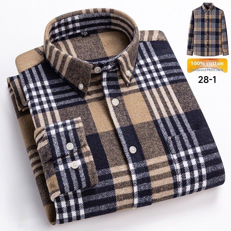 Retro Plaid Long Sleeve Casual Men'S Clothing Shirt  Pre2brand