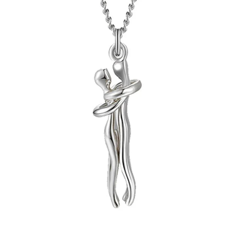 Unisex Love Hug Couple Clavicle Chain Necklace  Pre2brand