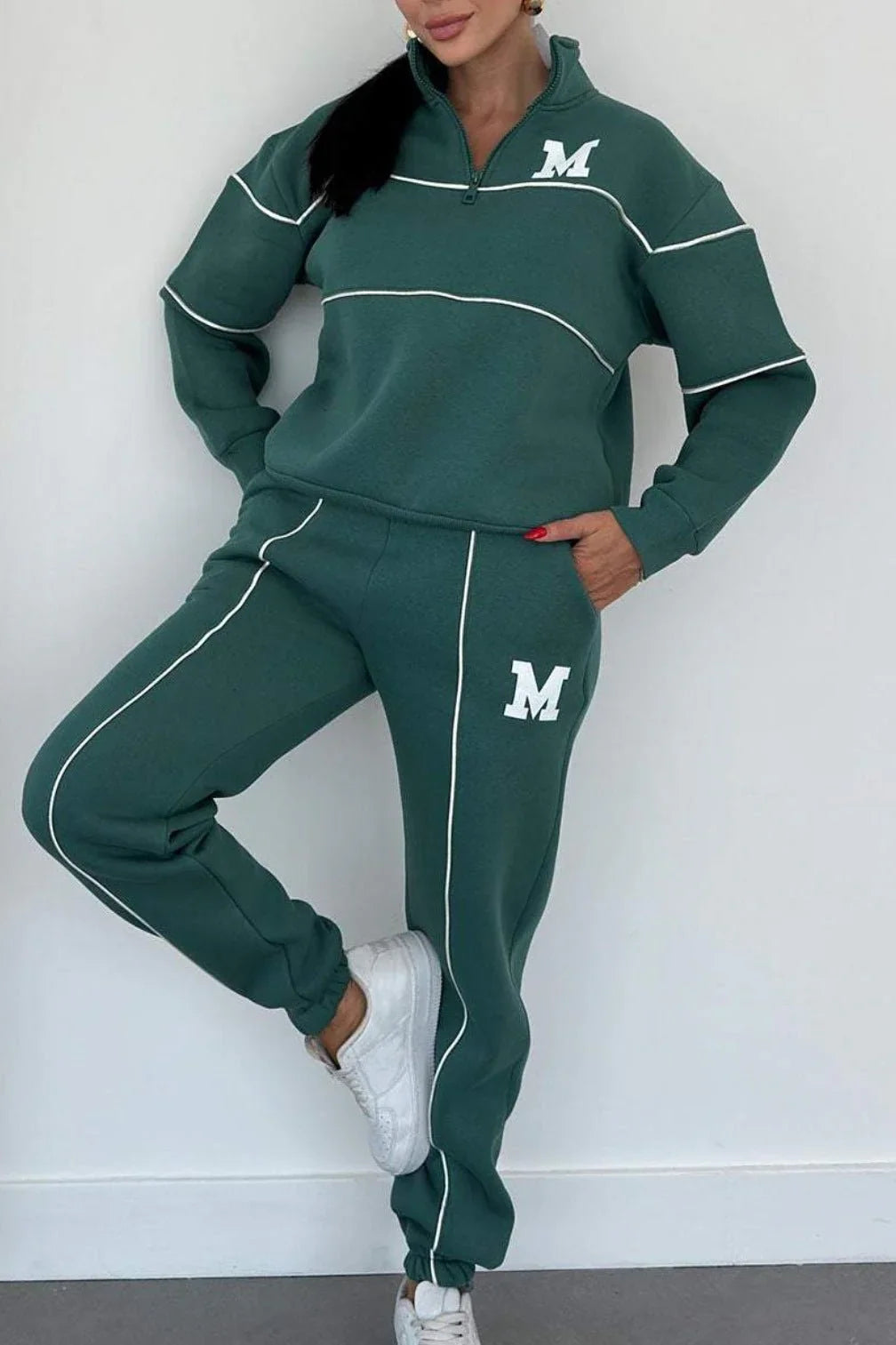 Womens 2 Piece Outfits Lounge Hoodless Pullover Sweatshirt Sweatsuit Sets Sweatshirt Baggy Fashion Sweatpants With Pockets  Pre2brand