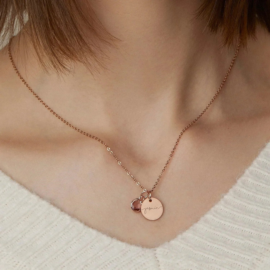 Women's Personalized Name & Birthstone Necklace  Pre2brand