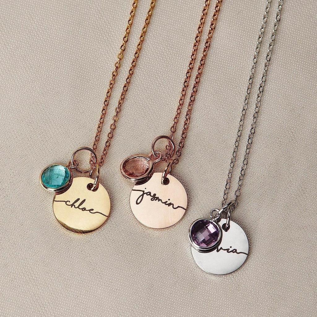 Women's Personalized Name & Birthstone Necklace  Pre2brand