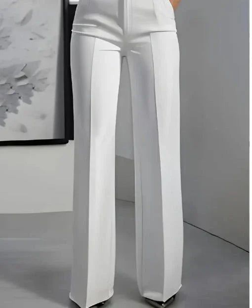 Women's White Wide-Leg Trousers  Pre2brand