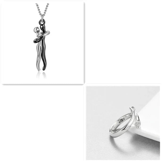Unisex Love Hug Couple Clavicle Chain Necklace  Pre2brand