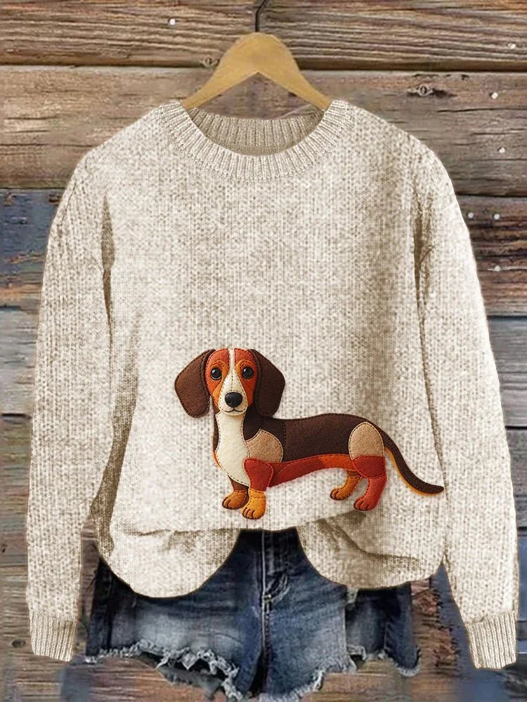 Women's Bear Print Knit Sweater  Pre2brand