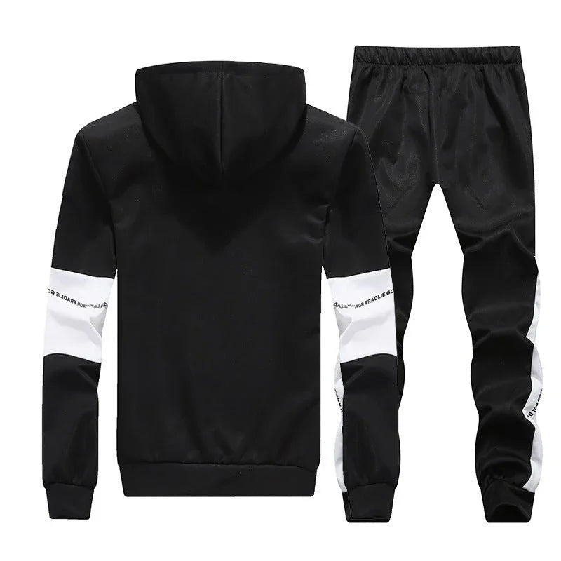 Hooded Stripe Letter Sports Suit  Pre2brand