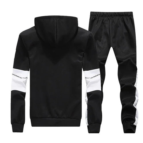 Hooded Stripe Letter Sports Suit  Pre2brand