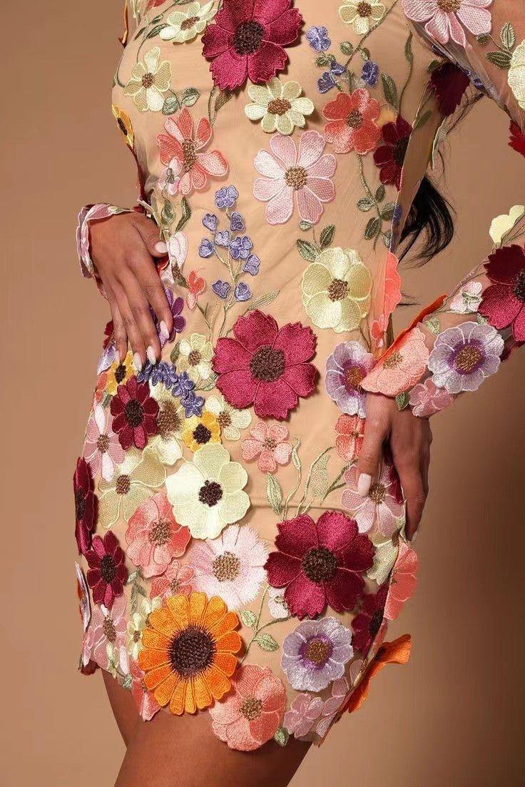 Women Flower sexy dress mini dress  Pre2brand