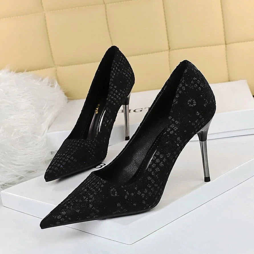 Women's Sequined Pointed Toe Stiletto Heels  Pre2brand