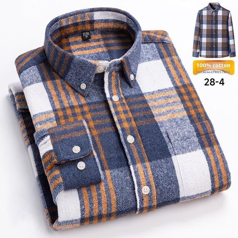Retro Plaid Long Sleeve Casual Men'S Clothing Shirt  Pre2brand