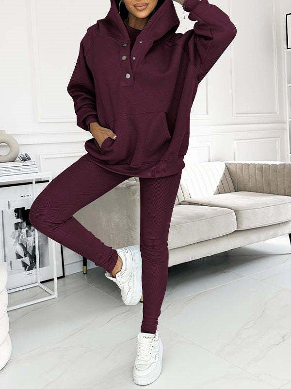 Women'S Solid Color Vest Hoodie And Pants Set  Pre2brand