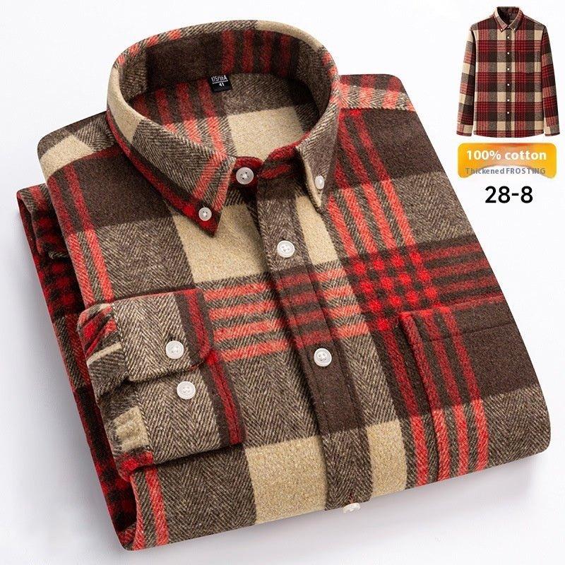 Retro Plaid Long Sleeve Casual Men'S Clothing Shirt  Pre2brand