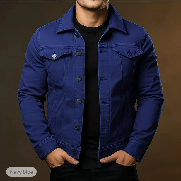 Men'S Jacket Denim Coat Tooling Solid Color Thick Coat  Pre2brand