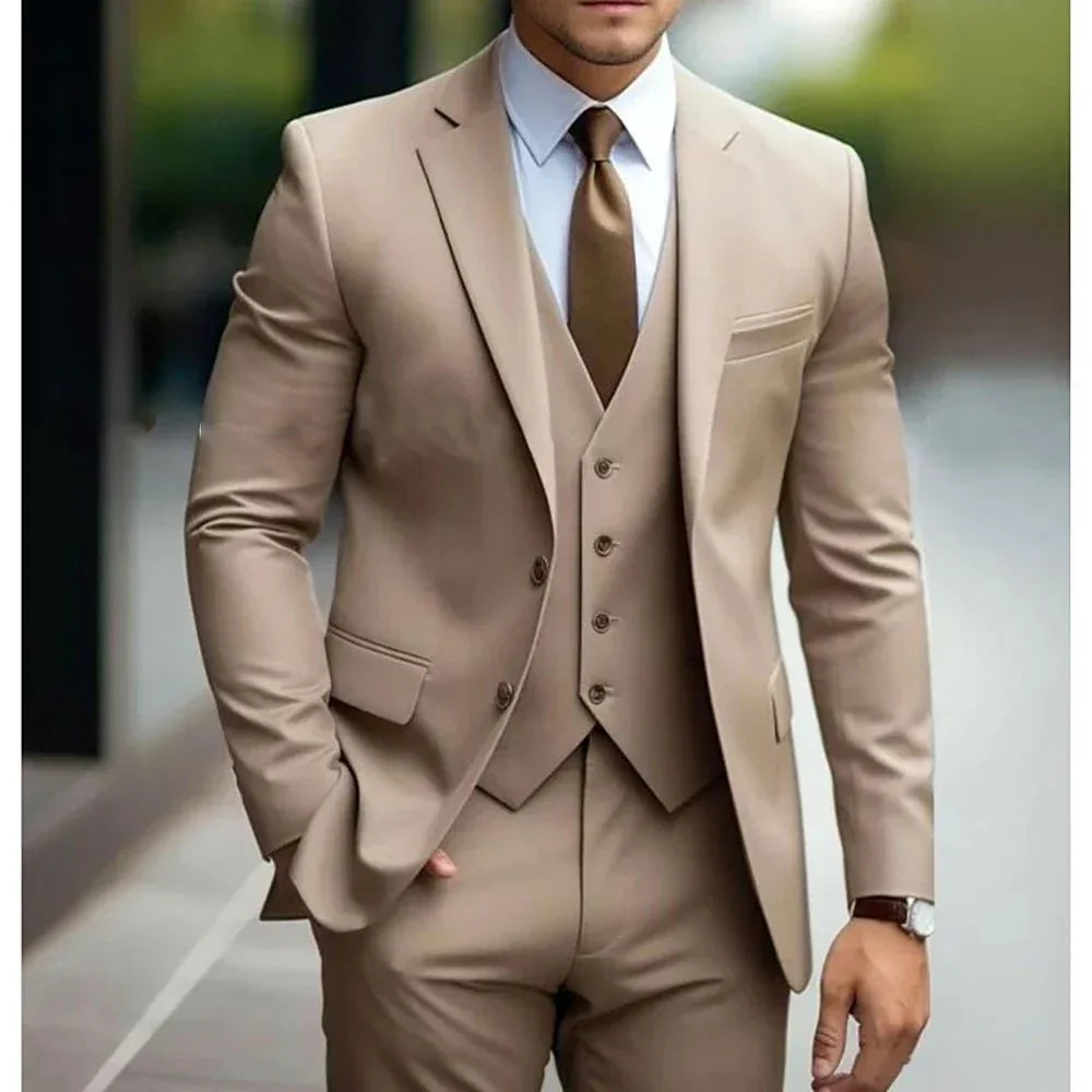 Business Casual Men'S Three-Piece Suit For Bridegroom Men'S Wedding  Pre2brand