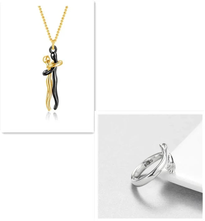 Unisex Love Hug Couple Clavicle Chain Necklace  Pre2brand